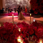 The newlyweds danced among an array of opulent red roses at their opulent wedding. Image Sofia Vergara via Instagram