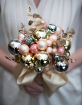 Beautiful Christmas bauble wedding bouquets