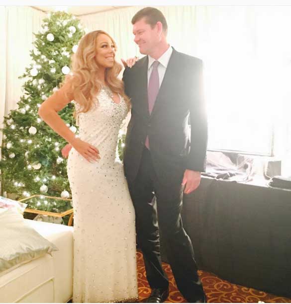 A vision of love: Mariah and her new fiance, James Packer. Image: Mariah Carey via Facebook 