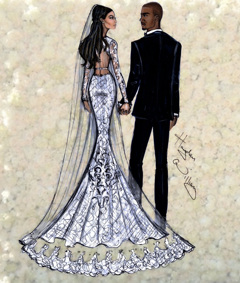 kim and kanye west illustrated by hayden williams