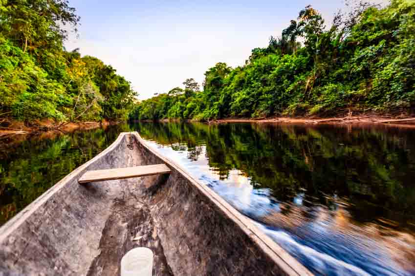 boating down the  Amazon