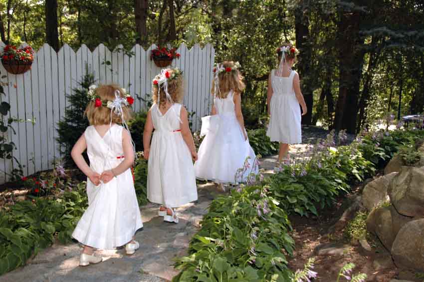 Flower girls at a wedding