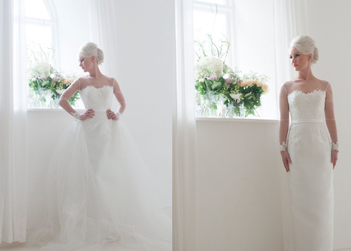 House of Mooshki transformable wedding dress before and after