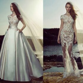 Zuhair Murad Lexie dress with and without detachable overskirt