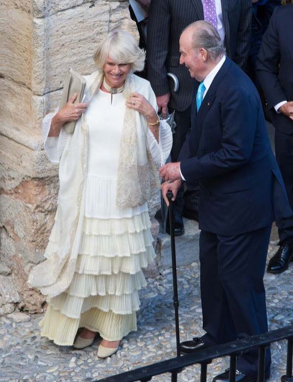 Camilla Parker Bowles with the former King of Spain. Image Mirror