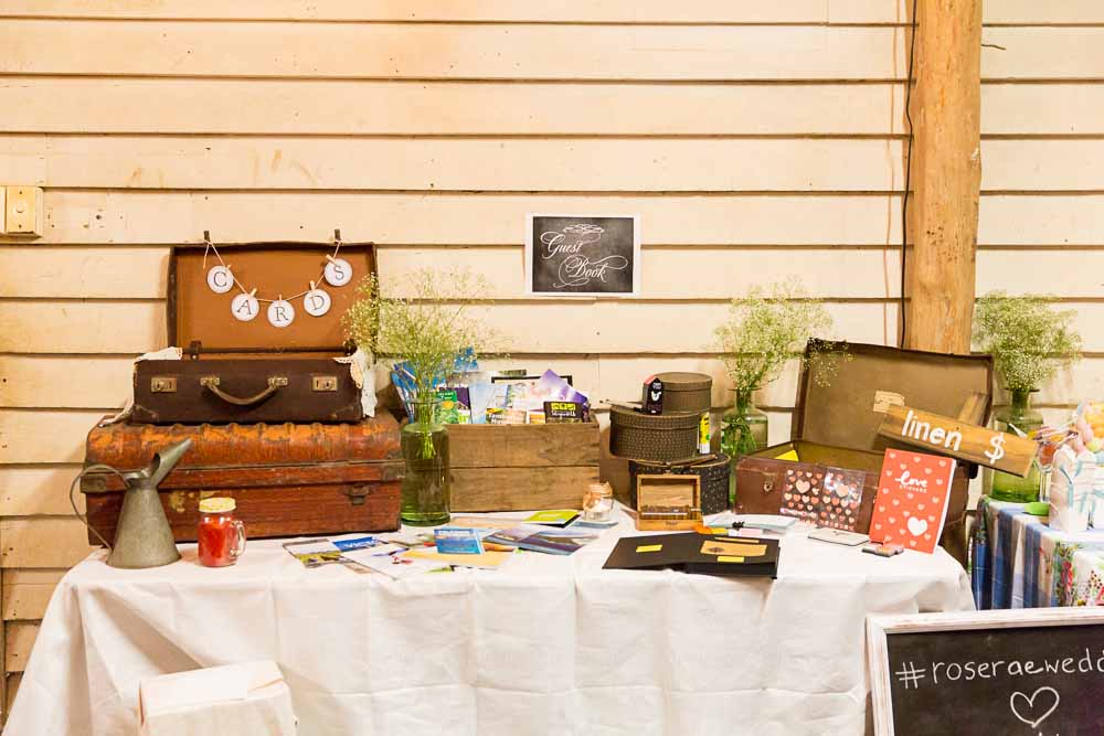 wedding gift table Ainsley & Euan