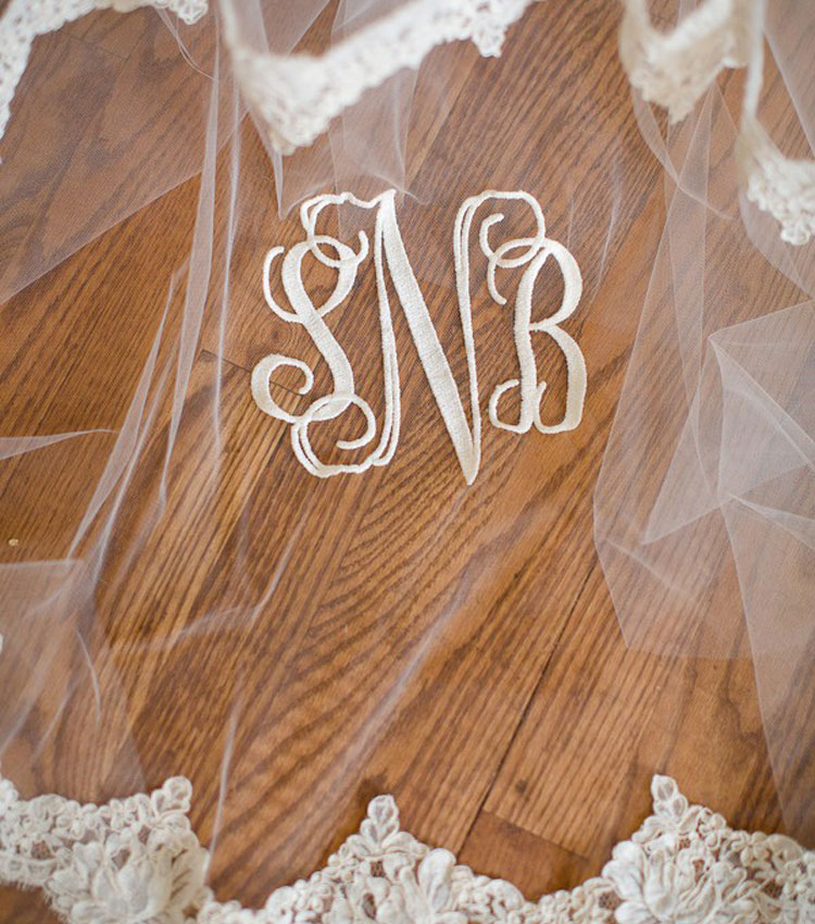 wedding veil monogram