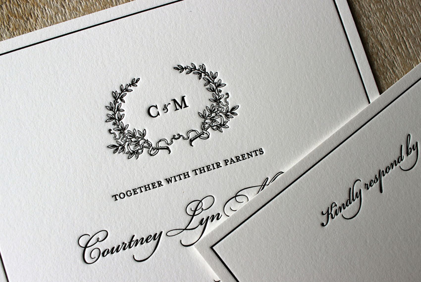 monogrammed wedding invitations 