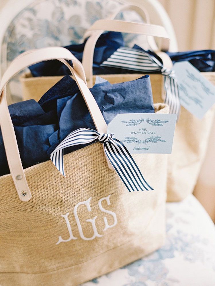 Monogram wedding welcome bags