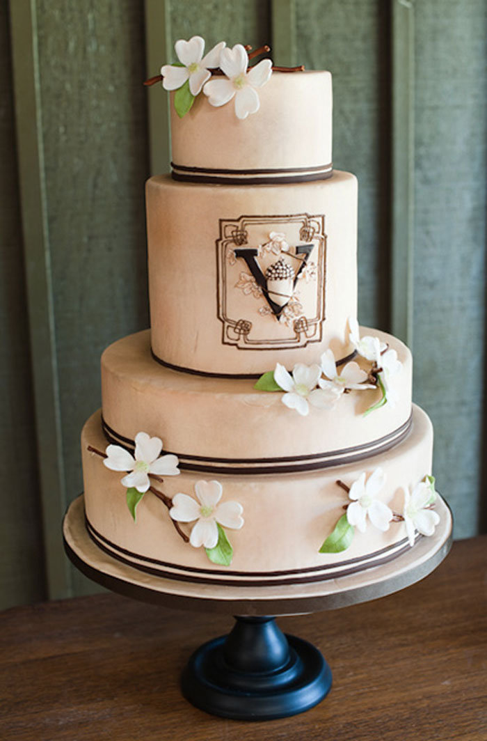 Monogram wedding cake