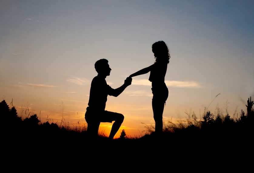 Marriage Proposal Sunset