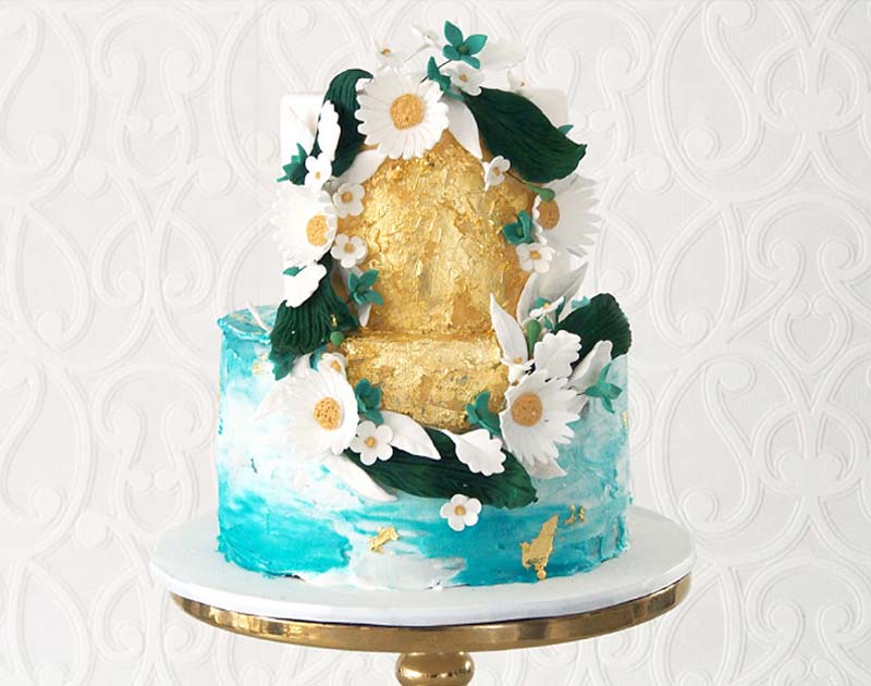 Metallic wedding cake - the garnished cmopany