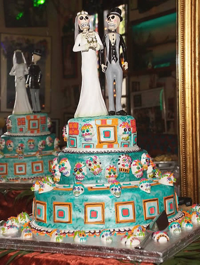 Day of the dead wedding cake