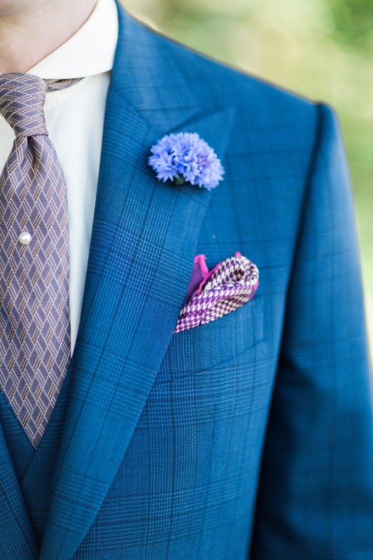Blue flower buttonhole 
