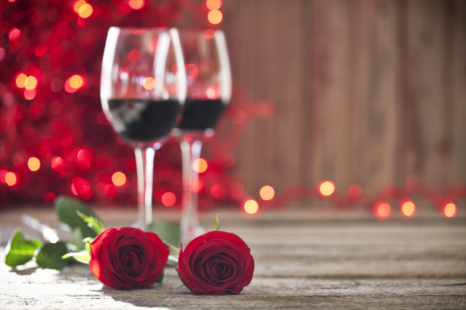 Red wine and roses