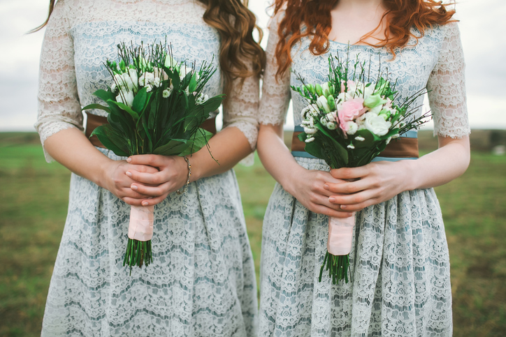 Bridesmaids with bouquets