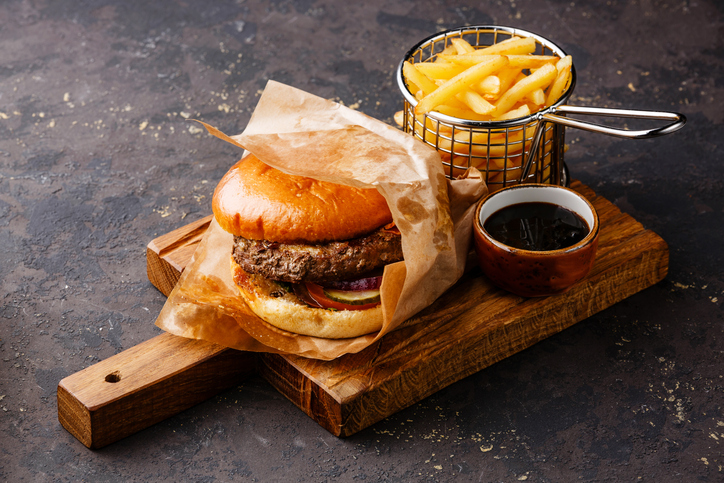 Burger and French fries