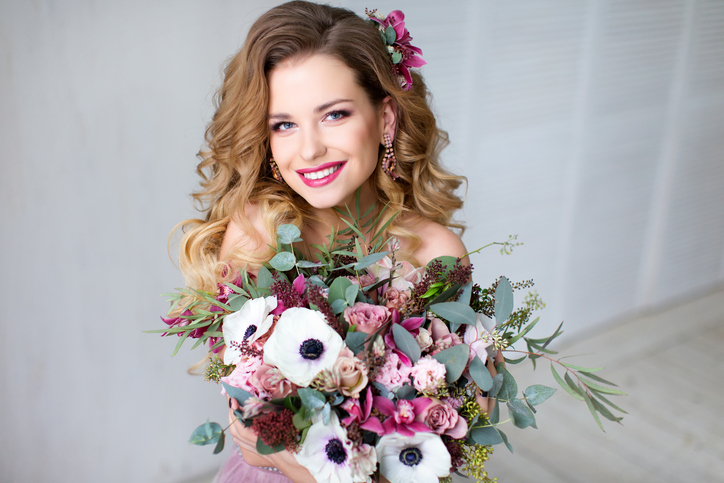 Beauty woman with Flowers.