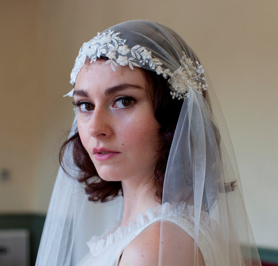 Bride and Groom Under Veil