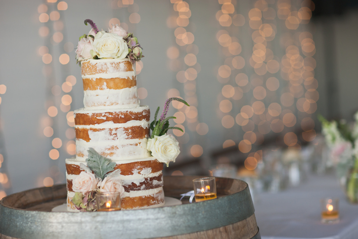 naked wedding cake