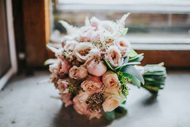Composition from flowers in wedding bouquet
