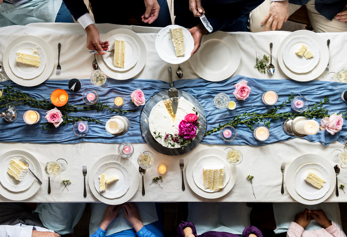 Group of Diverse Friends Gathering Eating Cakes Together