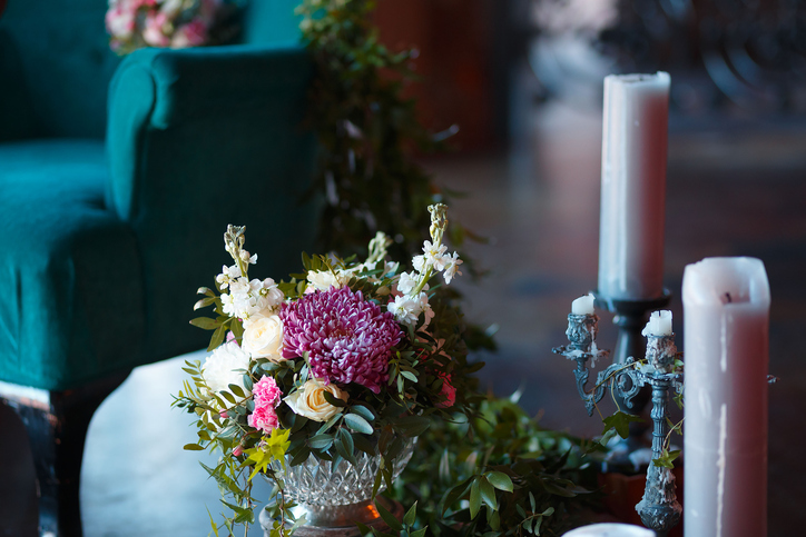 Close up of wedding bouquet