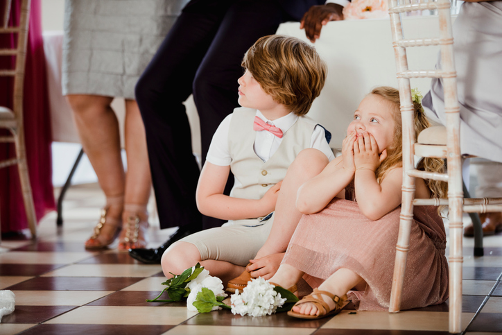 Children Watching at a Wedding