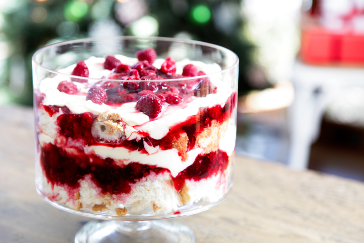 raspberry and cranberry trifle for Christmas