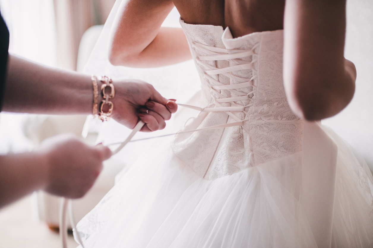 Bride in white dress