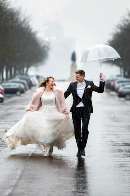 rainy wedding day