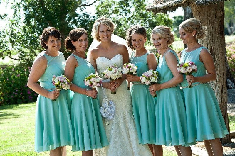 Light aqua outlet bridesmaid dress