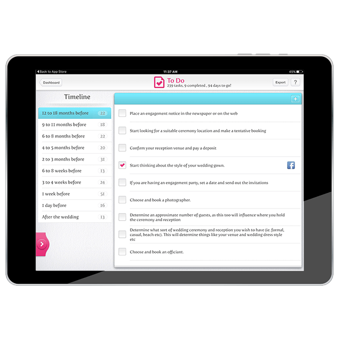 Easy Weddings' iPhone app