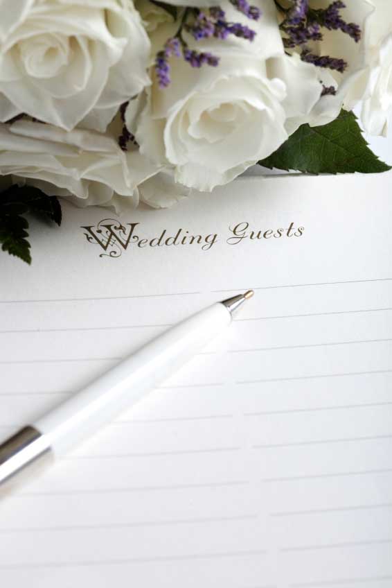 Wedding invitations and guest list
