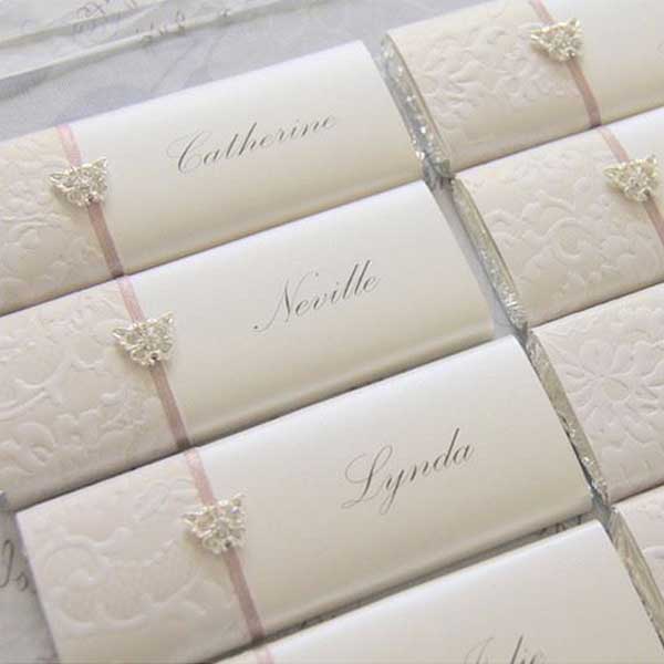Chocolate bar wedding favours