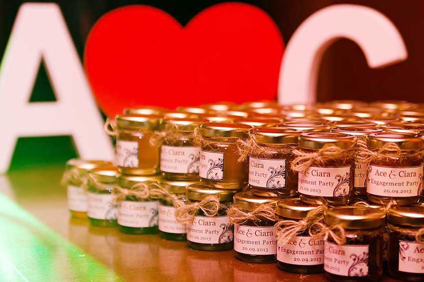 home-made wedding favors