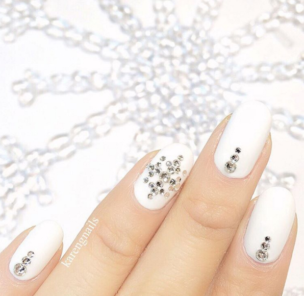 Bright white nails