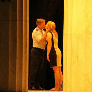 Their special moment was caught on camera by an amateur photographer and now the world wants to know who this mystery couple is. He surprised her by popping the question on the steps of Washington D.C's Warm Memorial on July 02, but nobody seems to know who they are. Image: Angila Golik.