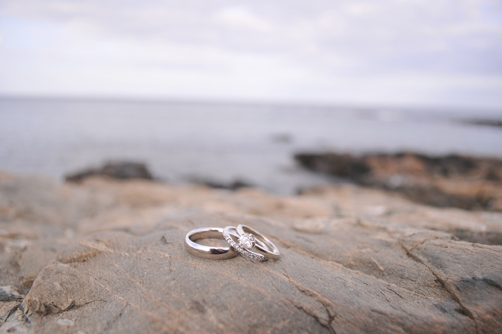 Wedding Rings and Granite