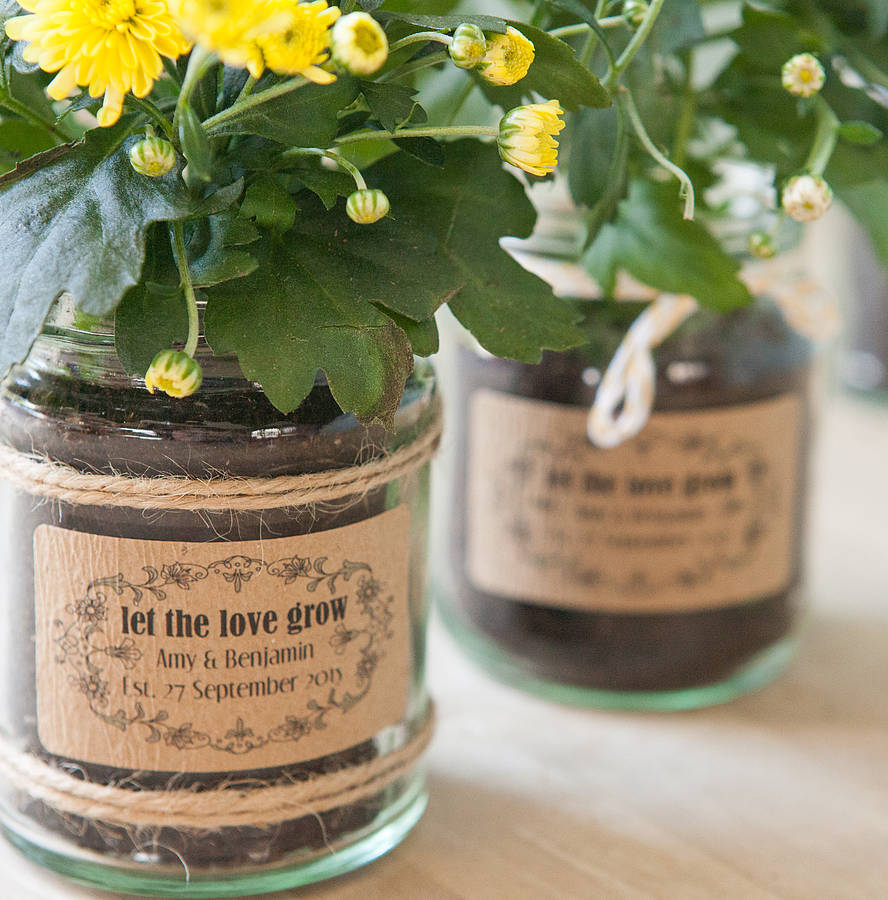 Jam jar plant bomboniere