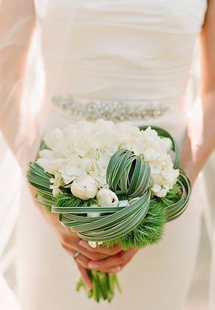 white green spring wedding bouquet