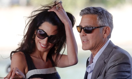 George Clooney, Amal Alamuddin arrive in Venice for their wedding. Image: AP