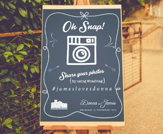 wedding hashtag sign easy weddings