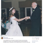 Melinda Gates shared a happy image of her and her father-in-law dancing at her wedding to Bill gates. Image Melinda Gates via Facebook
