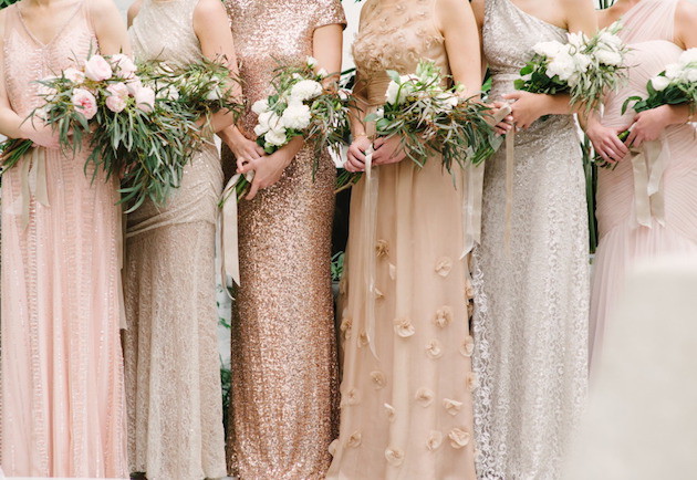 Mixed metallics and shimmers for wedding trends in 2016