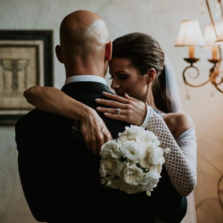 The bride posted this beautiful shot of her getting ready to walk down the aisle. Image: Jordan Papalia