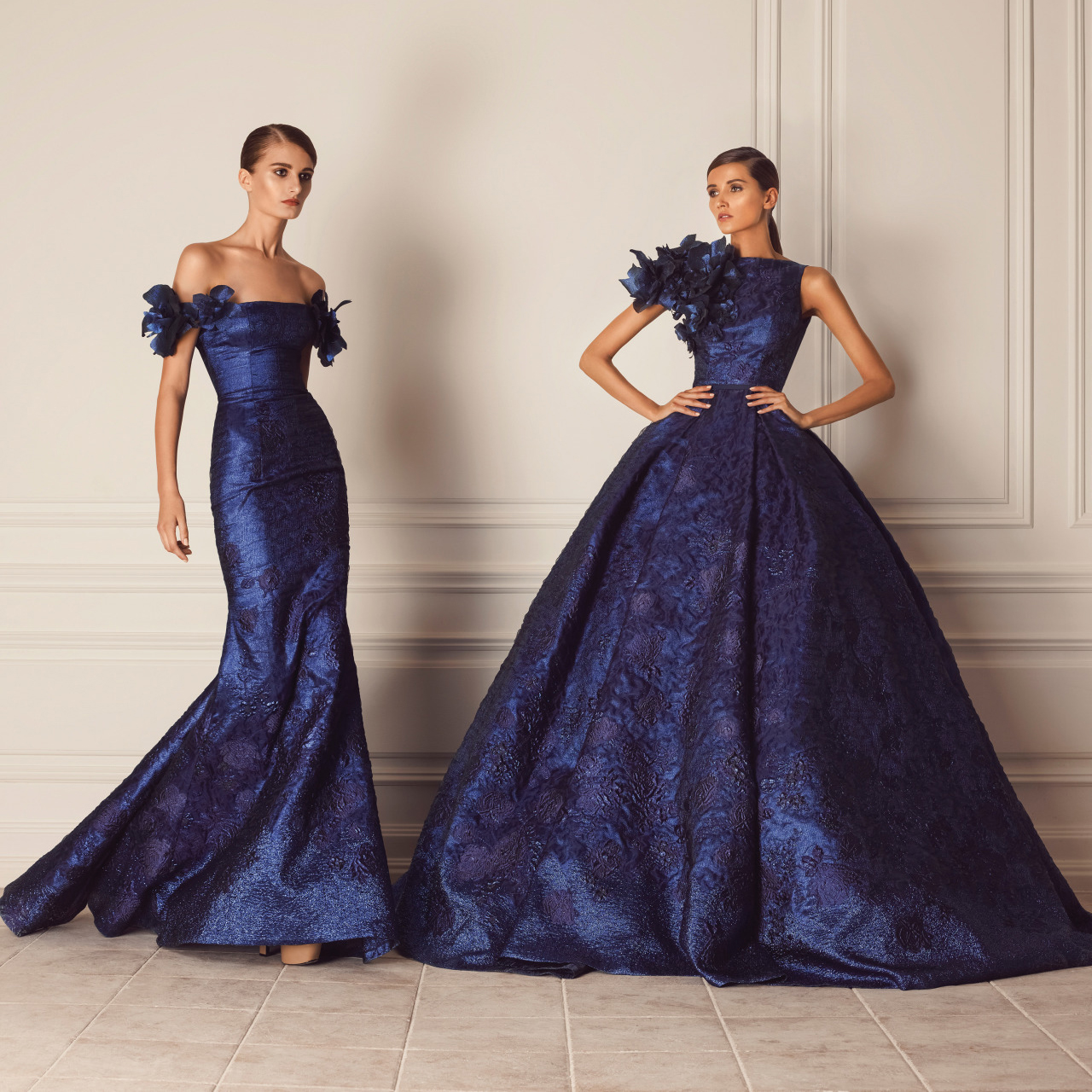 Majestic Jacquard Silk Multi Colour Print Designer Gown