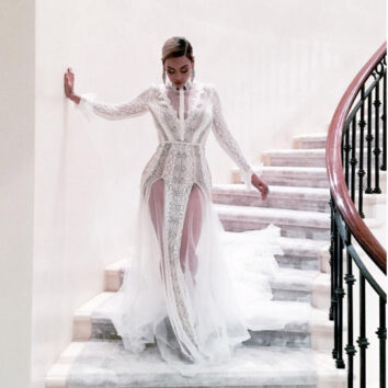 Beyonce wore an Inbal Dror wedding dress to the Grammy's. Image Beyonce Knowles via Instagram