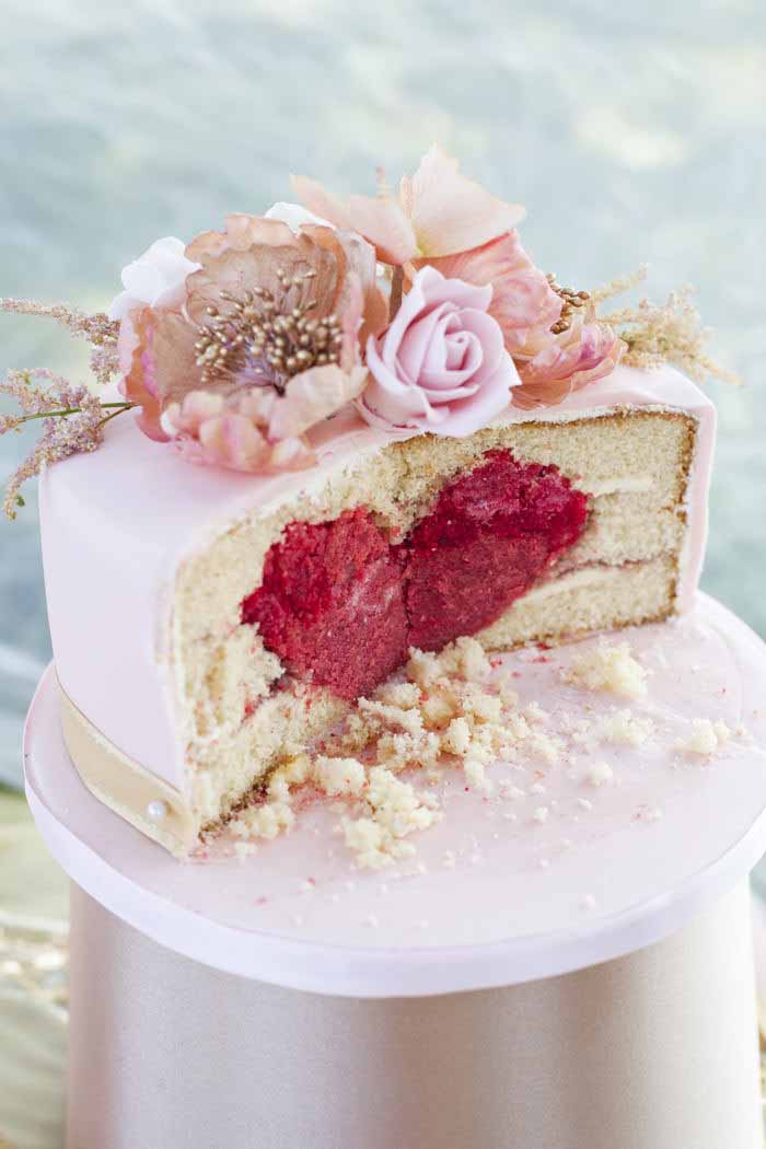 Pretty pink wedding cake