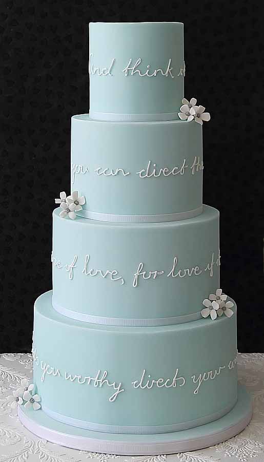 Baby blue wedding cake